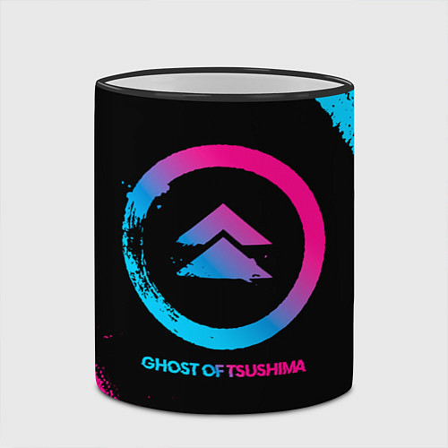 Кружка цветная Ghost of Tsushima Neon Gradient / 3D-Черный кант – фото 2