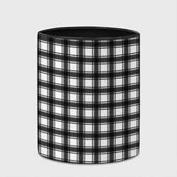 Кружка 3D Black and white trendy checkered pattern, цвет: 3D-белый + черный — фото 2