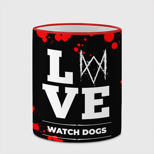 Кружка цветная Watch Dogs Love Классика / 3D-Красный кант – фото 2
