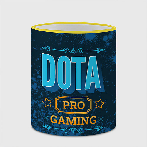 Кружка цветная Игра Dota: PRO Gaming / 3D-Желтый кант – фото 2