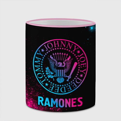 Кружка цветная Ramones Neon Gradient / 3D-Розовый кант – фото 2