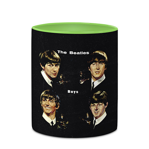 Кружка цветная The Beatles Boys / 3D-Белый + светло-зеленый – фото 2