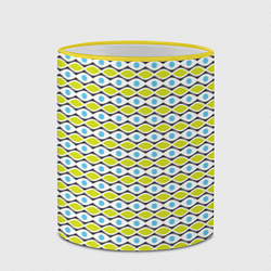 Кружка 3D Геометрия абстракция, цвет: 3D-желтый кант — фото 2
