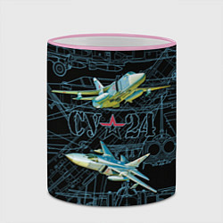 Кружка 3D Фронтовой бомбардировщик Су-24, цвет: 3D-розовый кант — фото 2