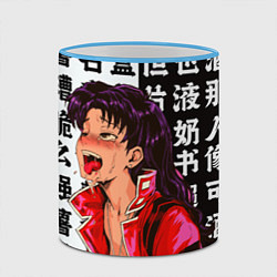 Кружка 3D Мисато Кацураги AHEGAO EVA, цвет: 3D-небесно-голубой кант — фото 2