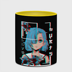 Кружка 3D Love Anime Girl Flowers, цвет: 3D-белый + желтый — фото 2