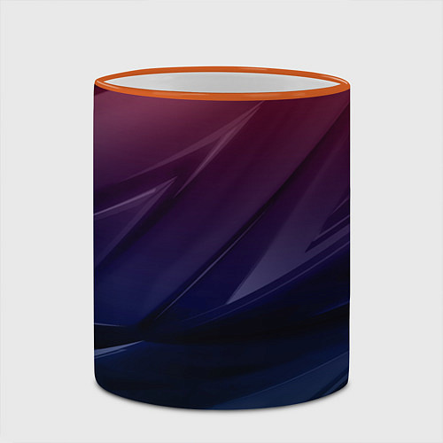 Кружка цветная Geometry violet dark / 3D-Оранжевый кант – фото 2