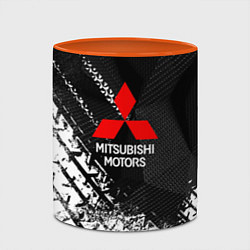 Кружка 3D Mitsubishi - След протектора, цвет: 3D-белый + оранжевый — фото 2