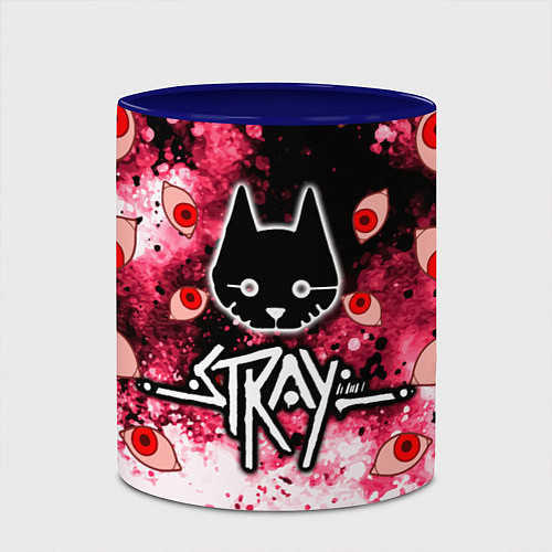 Кружка цветная STRAY HORROR / 3D-Белый + синий – фото 2