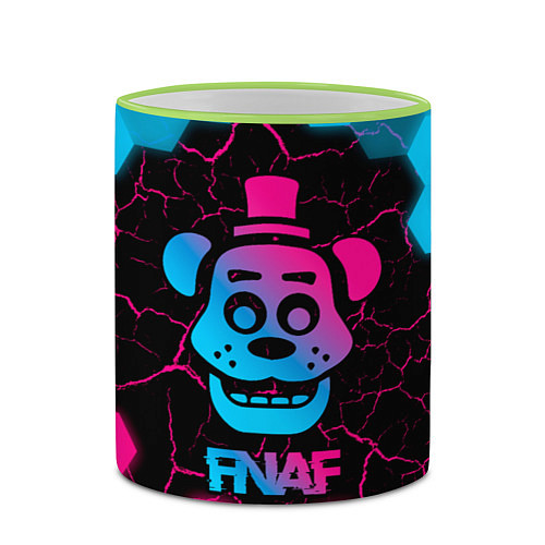 Кружка цветная FNAF мишка - neon gradient / 3D-Светло-зеленый кант – фото 2