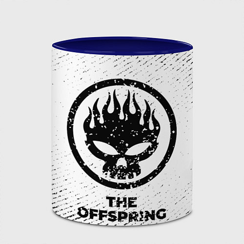 Кружка цветная The Offspring с потертостями на светлом фоне / 3D-Белый + синий – фото 2