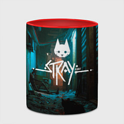 Кружка 3D Stray - киберпанк, цвет: 3D-белый + красный — фото 2