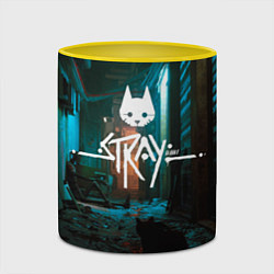 Кружка 3D Stray - киберпанк, цвет: 3D-белый + желтый — фото 2