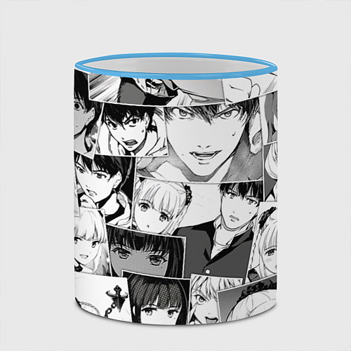 Кружка цветная Игра Дарвина паттерн / 3D-Небесно-голубой кант – фото 2