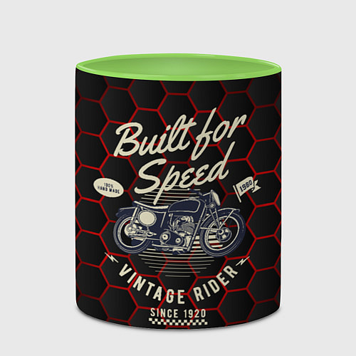 Кружка цветная Old vintage moto / 3D-Белый + светло-зеленый – фото 2