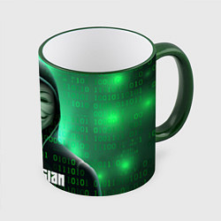 Кружка 3D Russian hacker green, цвет: 3D-зеленый кант