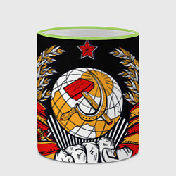 Кружка 3D Герб СССР на черном фоне, цвет: 3D-светло-зеленый кант — фото 2