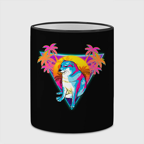 Кружка цветная Неоновый Малыш Чимс / 3D-Черный кант – фото 2