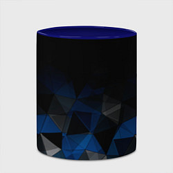 Кружка 3D Черно-синий геометрический, цвет: 3D-белый + синий — фото 2
