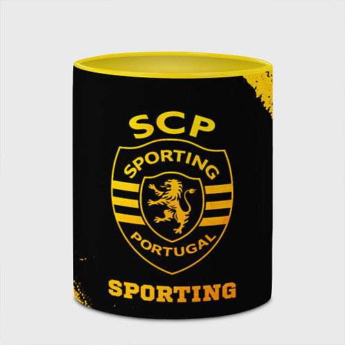 Кружка цветная Sporting - gold gradient / 3D-Белый + желтый – фото 2