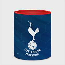 Кружка 3D Tottenham hotspur Соты абстракция, цвет: 3D-белый + красный — фото 2