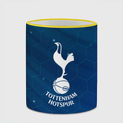 Кружка 3D Tottenham hotspur Соты абстракция, цвет: 3D-желтый кант — фото 2