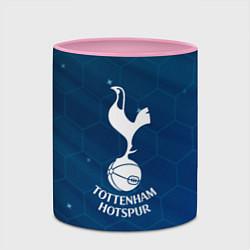 Кружка 3D Tottenham hotspur Соты абстракция, цвет: 3D-белый + розовый — фото 2