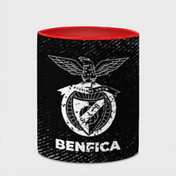 Кружка 3D Benfica с потертостями на темном фоне, цвет: 3D-белый + красный — фото 2