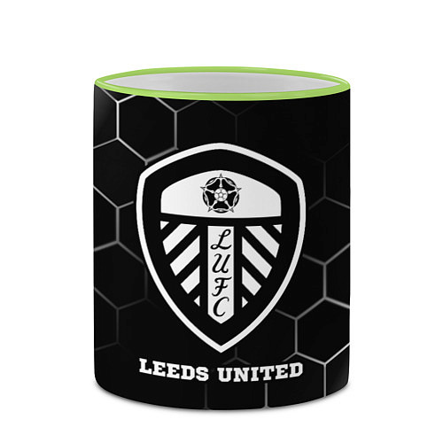 Кружка цветная Leeds United sport на темном фоне / 3D-Светло-зеленый кант – фото 2