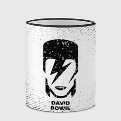 Кружка 3D David Bowie с потертостями на светлом фоне, цвет: 3D-черный кант — фото 2