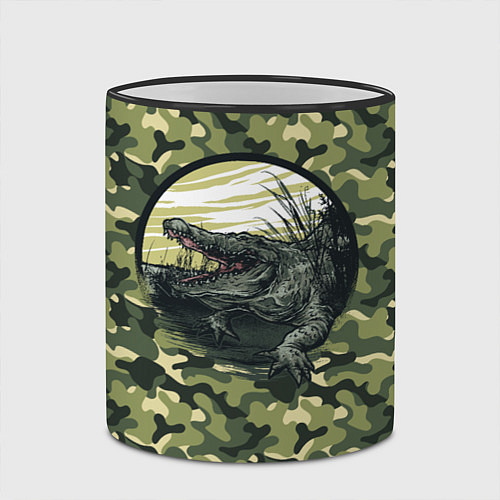 Кружка цветная Аллигатор: камуфляж / 3D-Черный кант – фото 2