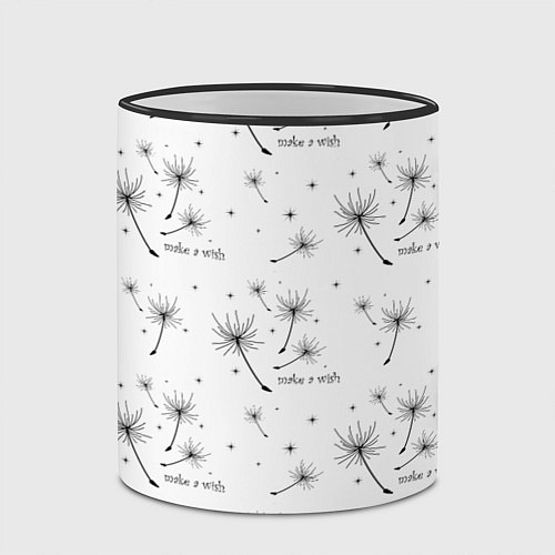 Кружка цветная Make a Wish паттерн / 3D-Черный кант – фото 2