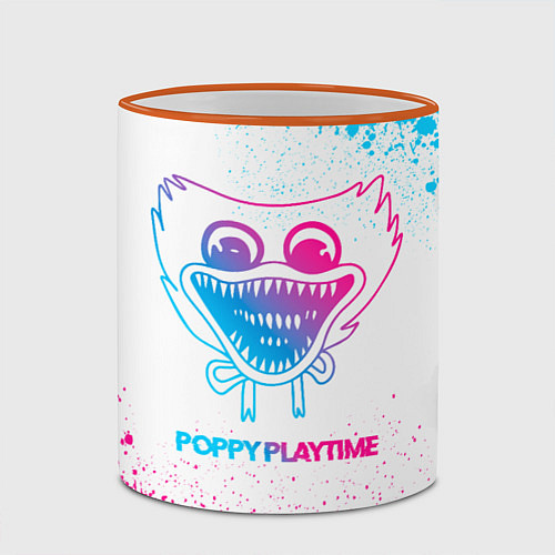 Кружка цветная Poppy Playtime neon gradient style / 3D-Оранжевый кант – фото 2