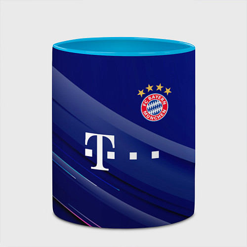 Кружка цветная Bayern munchen Абстракция / 3D-Белый + небесно-голубой – фото 2