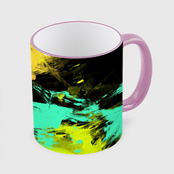 Кружка 3D Яркий красочный гранж, цвет: 3D-розовый кант