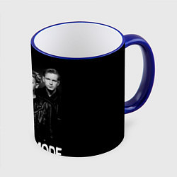 Кружка 3D Depeche Mode - black & white portrait, цвет: 3D-синий кант