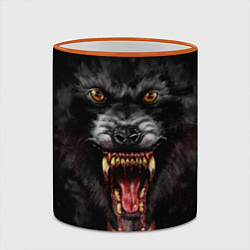 Кружка 3D Злой волк с открытой пастью, цвет: 3D-оранжевый кант — фото 2