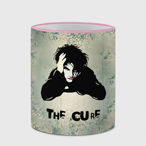 Кружка цветная Роберт Смит - The Cure / 3D-Розовый кант – фото 2