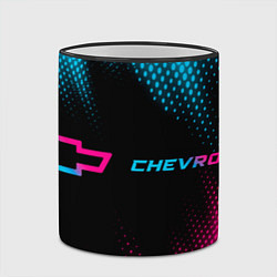 Кружка 3D Chevrolet - neon gradient: надпись и символ, цвет: 3D-черный кант — фото 2