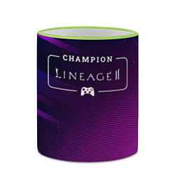 Кружка 3D Lineage 2 gaming champion: рамка с лого и джойстик, цвет: 3D-светло-зеленый кант — фото 2
