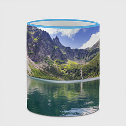 Кружка 3D Прозрачное горное озеро, цвет: 3D-небесно-голубой кант — фото 2