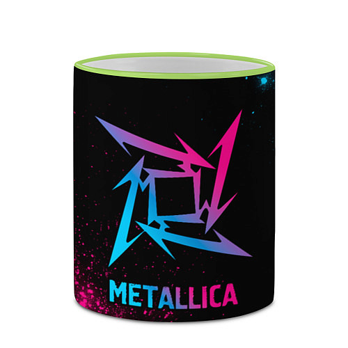 Кружка цветная Metallica - neon gradient / 3D-Светло-зеленый кант – фото 2