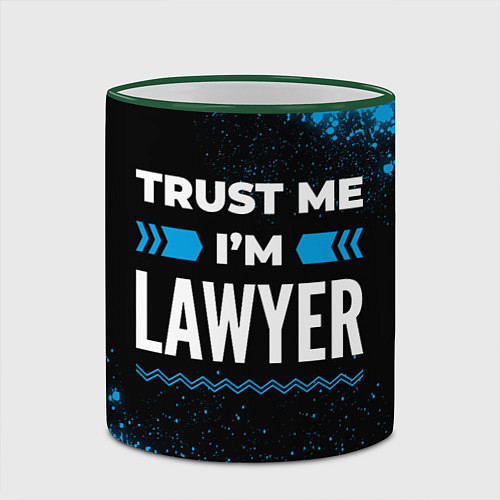 Кружка цветная Trust me Im lawyer dark / 3D-Зеленый кант – фото 2