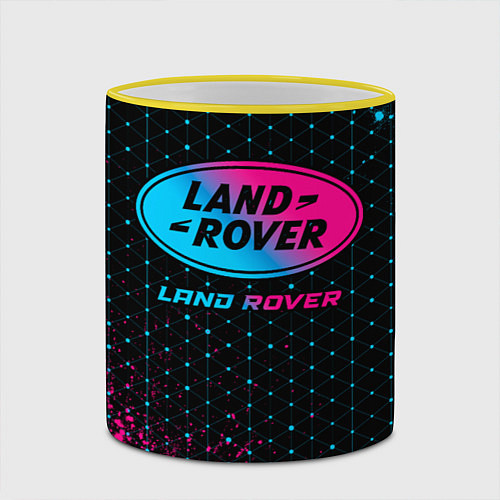 Кружка цветная Land Rover - neon gradient / 3D-Желтый кант – фото 2