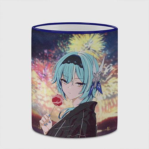 Кружка цветная Genshin Impact - Eula Inazuma / 3D-Синий кант – фото 2