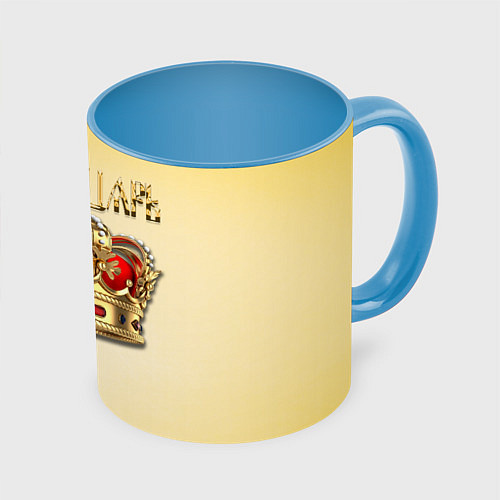 Кружка цветная Просто Царь - золотая корона / 3D-Белый + небесно-голубой – фото 1