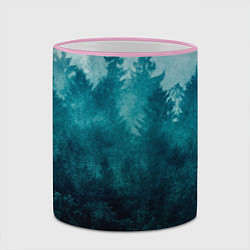 Кружка 3D Темный хвойный лес, цвет: 3D-розовый кант — фото 2