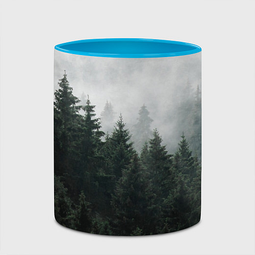 Кружка цветная Туманный хвойный лес / 3D-Белый + небесно-голубой – фото 2