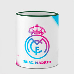 Кружка 3D Real Madrid neon gradient style, цвет: 3D-зеленый кант — фото 2