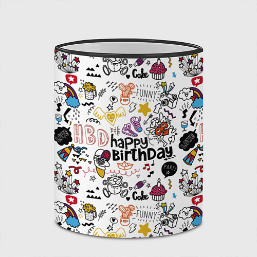 Кружка цветная Funny holiday / 3D-Черный кант – фото 2